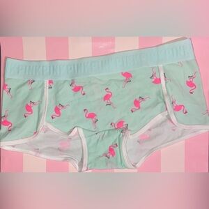 New Pink Victoria’s Secret panties PINK cotton boyshort PINK Panties flamingo